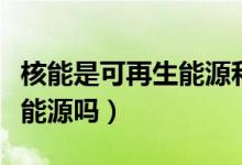 核能是可再生能源和新能源嗎（核能是可再生能源嗎）