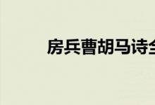 房兵曹胡馬詩全文（房兵曹胡馬）