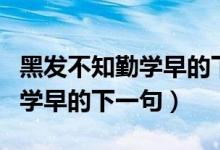 黑發(fā)不知勤學(xué)早的下一句是什么（黑發(fā)不知勤學(xué)早的下一句）