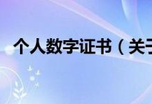 個人數(shù)字證書（關于個人數(shù)字證書的介紹）