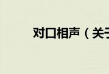 對口相聲（關于對口相聲的介紹）