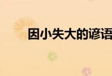 因小失大的諺語(yǔ)（因小失大的意思）