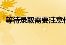 等待錄取需要注意什么（錄取結(jié)果怎么查）