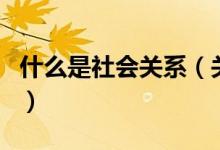 什么是社會關(guān)系（關(guān)于什么是社會關(guān)系的介紹）