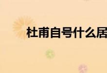 杜甫自號(hào)什么居士（杜甫自號(hào)什么）