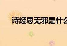 詩(shī)經(jīng)思無(wú)邪是什么意思（詩(shī)經(jīng) 思無(wú)邪）