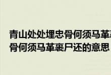 青山處處埋忠骨何須馬革裹尸還的意思解釋?zhuān)ㄇ嗌教幪幝裰夜呛雾汃R革裹尸還的意思）