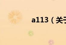 a113（關(guān)于a113的介紹）