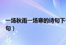 一場秋雨一場寒的詩句下一句（一場秋雨一場寒全詩及下一句）