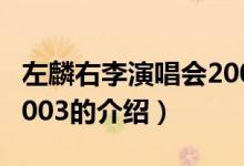 左麟右李演唱會2003（關(guān)于左麟右李演唱會2003的介紹）