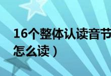 16個整體認讀音節(jié)視頻（16個整體認讀音節(jié)怎么讀）