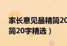 家長(zhǎng)意見最精簡(jiǎn)20字九年級(jí)（家長(zhǎng)意見最精簡(jiǎn)20字精選）