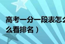 高考一分一段表怎么計算（高考一分一段表怎么看排名）