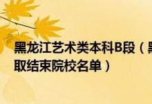 黑龍江藝術類本科B段（黑龍江2022年藝術類提前批B段錄取結束院校名單）