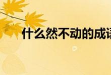 什么然不動(dòng)的成語(yǔ)大全（什么然不動(dòng)）