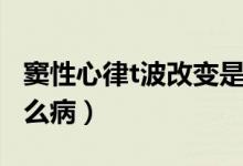 竇性心律t波改變是啥（竇性心律t波改變是什么?。?class=