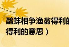 鷸蚌相爭漁翁得利的意思解釋（鷸蚌相爭漁翁得利的意思）