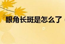 眼角長(zhǎng)斑是怎么了（眼角長(zhǎng)斑是怎么回事）