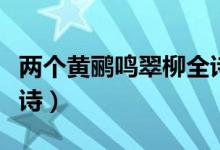 兩個(gè)黃鸝鳴翠柳全詩(shī)拼音（兩個(gè)黃鸝鳴翠柳全詩(shī)）