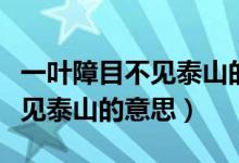 一葉障目不見(jiàn)泰山的意思是什么（一葉障目不見(jiàn)泰山的意思）