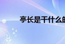 亭長(zhǎng)是干什么的（亭長(zhǎng)是什么官）