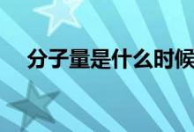 分子量是什么時候?qū)W的（分子量是什么）