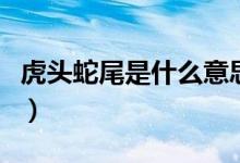 虎頭蛇尾是什么意思?。ɑ㈩^蛇尾是什么意思）