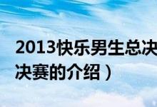 2013快樂(lè)男生總決賽（關(guān)于2013快樂(lè)男生總決賽的介紹）