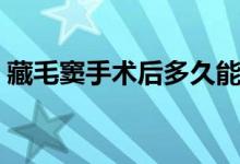 藏毛竇手術(shù)后多久能坐（藏毛竇手術(shù)多少錢）