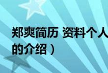 鄭爽簡歷 資料個人（關于鄭爽簡歷 資料個人的介紹）