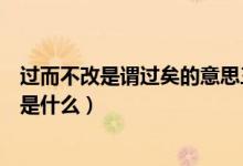 過而不改是謂過矣的意思三年級(jí)（過而不改是謂過矣的意思是什么）