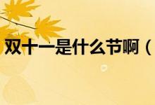 雙十一是什么節(jié)?。p十一是什么節(jié)日意義）