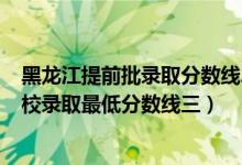 黑龍江提前批錄取分數(shù)線2021（黑龍江2022本科提前批院校錄取最低分數(shù)線三）