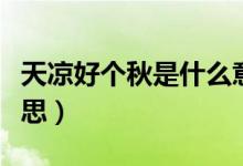 天涼好個秋是什么意思（天涼好個秋是什么意思）