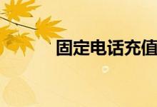 固定電話(huà)充值（固定電話(huà)充值）