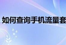 如何查詢(xún)手機(jī)流量套餐（如何查詢(xún)手機(jī)流量）